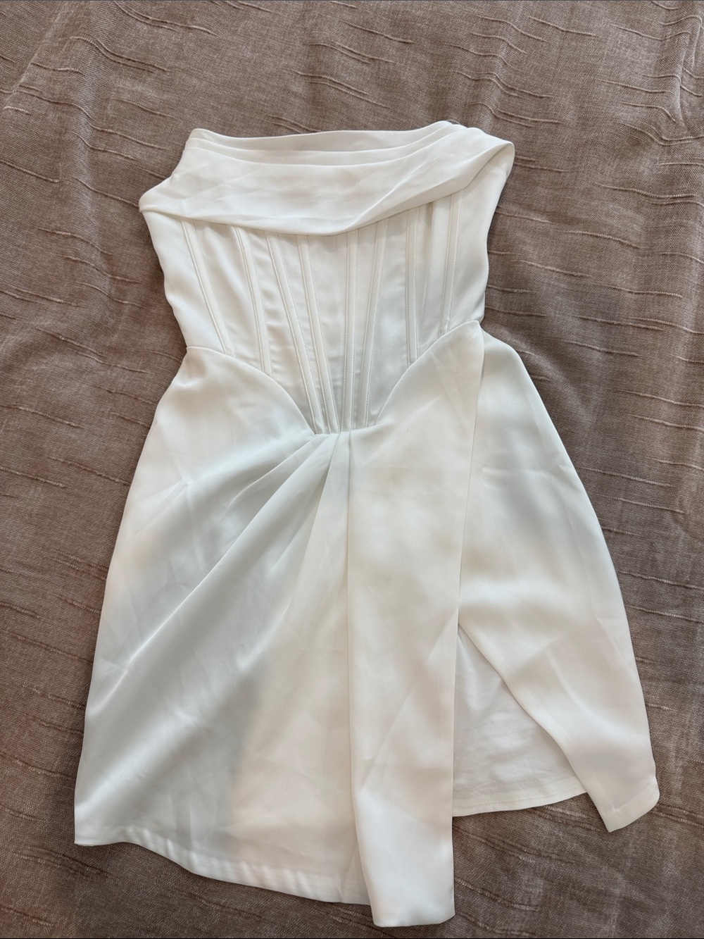 White Off-Shoulder Corset Mini Dress